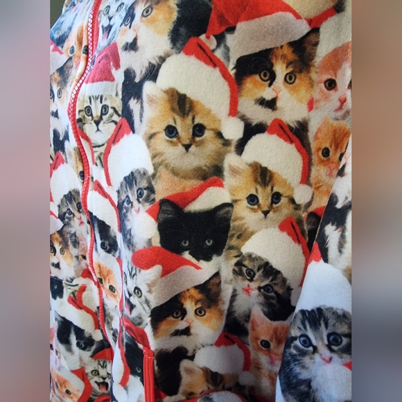 Tipsy Elves Unisex Meowy Catmus Christmas Cat Jumpsuit Sz M - Picture 10 of 15